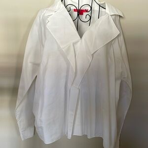 SHAMASK Pima cotton white blouse